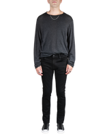 Men's Skinny Jeans in Stretch Jet Black-full view (front)