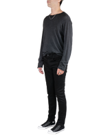 Men's Skinny Jeans in Stretch Jet Black-full view (side)