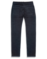 Men's Skinny Slim Jeans in Dark Wash Resin - Grey Stitch-flat lay (back