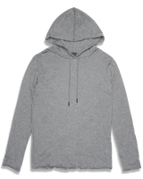 Men's Raw Edge Hoodie in Carbon Heather-flat lay (front)