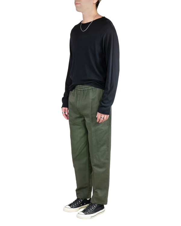 Men's Cotton Linen Pant in Olive-side