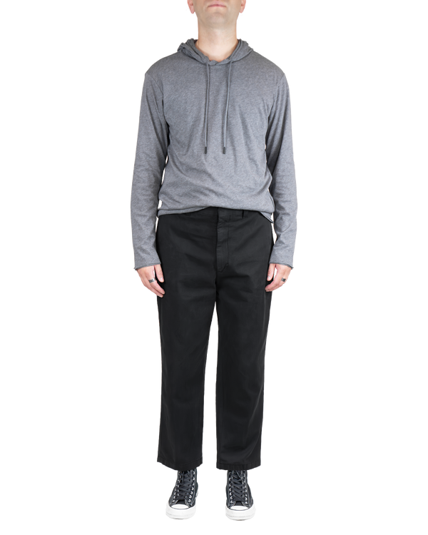 Men's Cropped Workwear Chino in Black-front