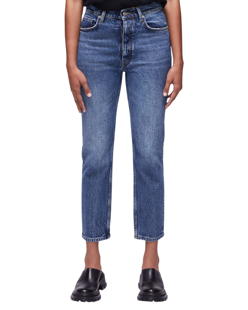 Women's ABSLT Cigarette Straight Jeans in Medium Blue Heritage