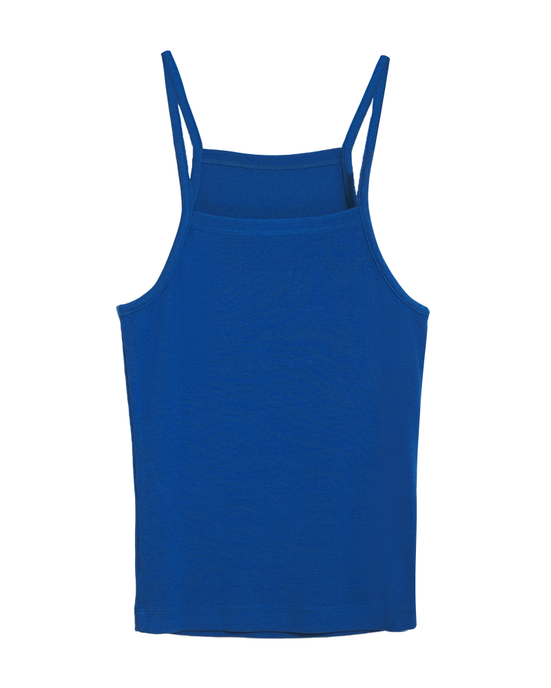 Spaghetti Strap Rib Tank in Yves Blue