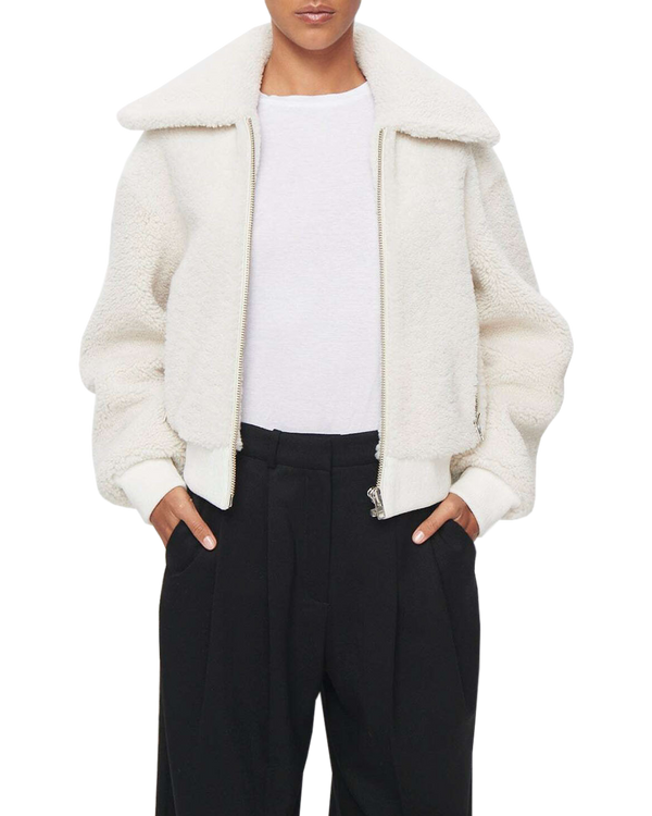 Women's Shearling Jacket in White