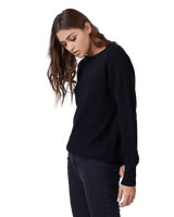 Women's Cashmere Crew Neck Sweater in Black